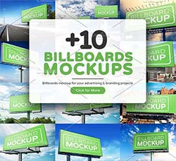 10个户外高炮广告模型：10 Billboards Mockup V3